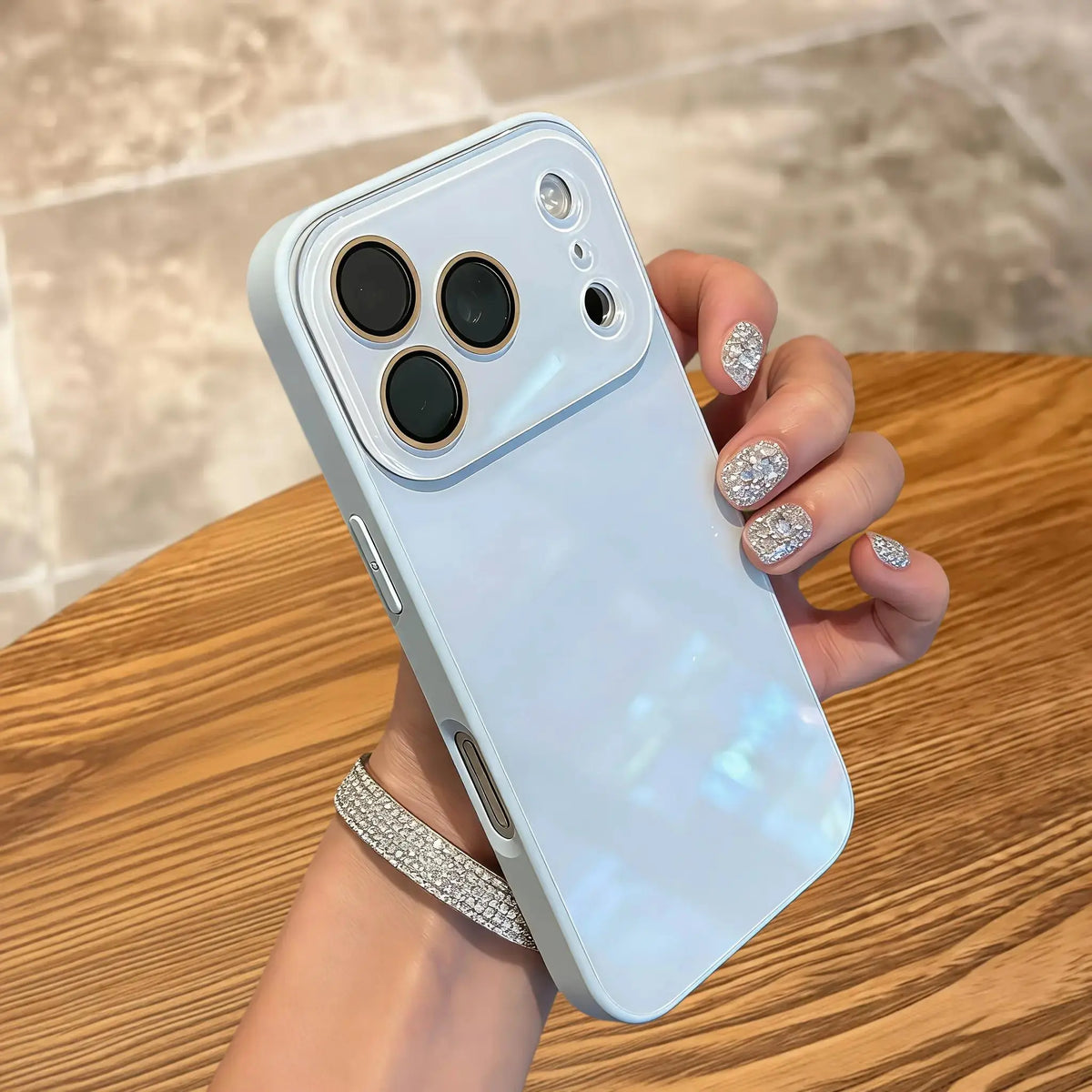 Milk Tea Brown Macaron Ice-Sense Glass Smartphone Case - Full-Coverage Lens Protector for Iphone 13 (Solid Color), 14 (Couples Style), 15 (Simple New Style), 16/16 Pro, 17 Pro/17 Pro Max Handheld Devices Accessories