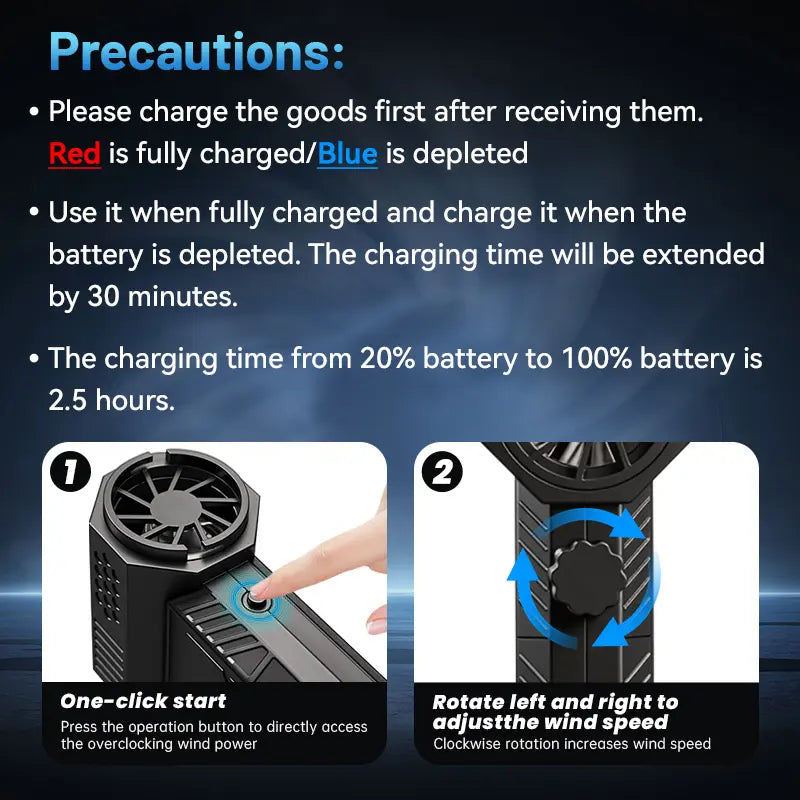 SRGARH Mini Turbo Jet Portable Handheld Fan - 130000 RPM High-Speed Wireless Blower, 0.77 Lbs Compact Lightweight Design, USB-C Fast Charge, Dorm & Home Essentials, Portable Fan, Mini Fan,Toolupgrade