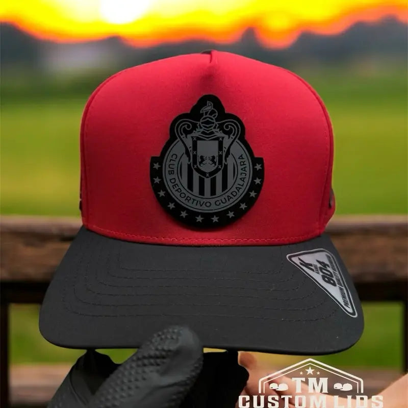 Unisex Red & Black Polyester Guadalajara Soccer Fan Baseball Cap - Accessory with Team Logo Patch Detail, Durable Adjustable Secure Fit, Casual Sports Fan Red Baseball Cap Hats