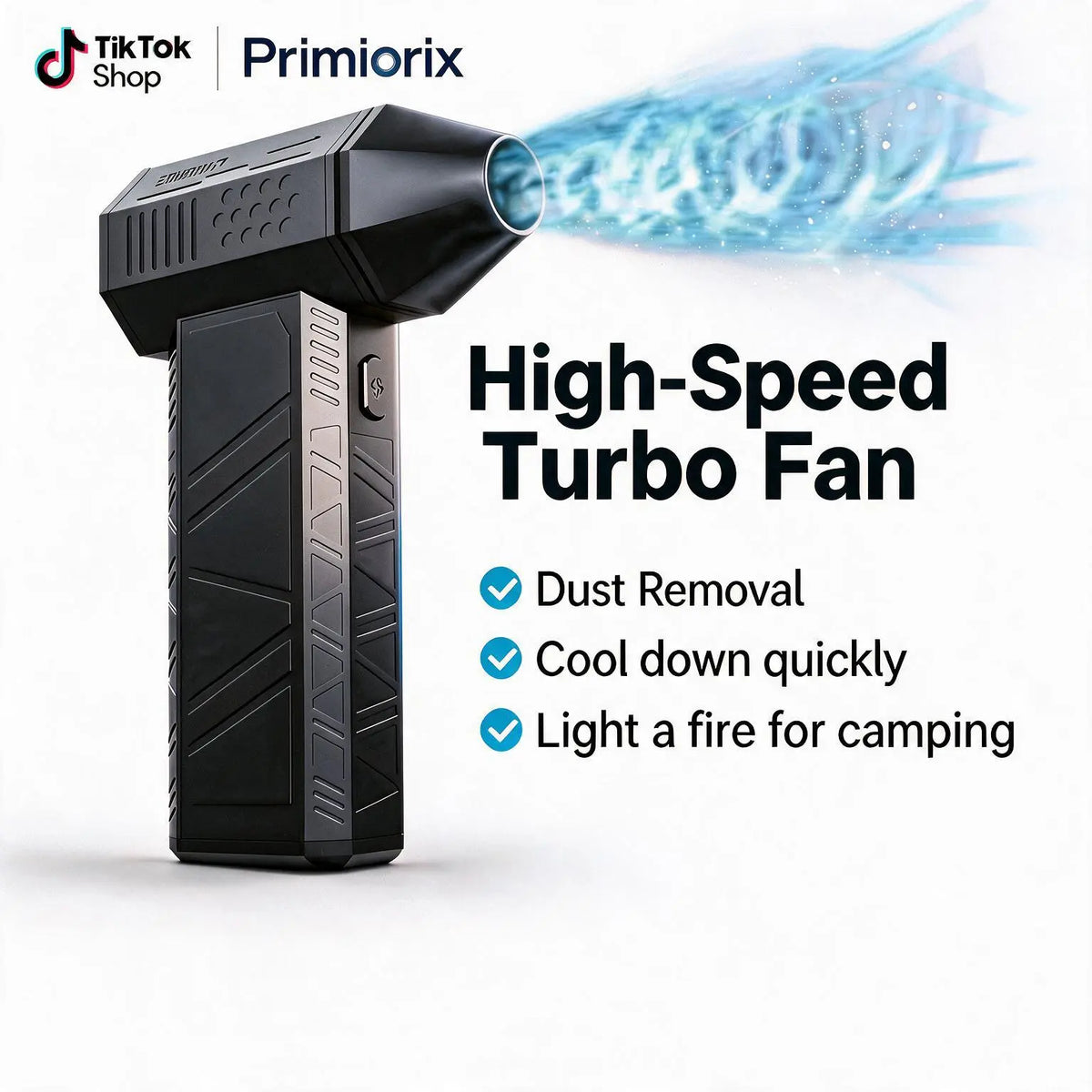 SRGARH Mini Turbo Jet Portable Handheld Fan - 130000 RPM High-Speed Wireless Blower, 0.77 Lbs Compact Lightweight Design, USB-C Fast Charge, Dorm & Home Essentials, Portable Fan, Mini Fan,Toolupgrade